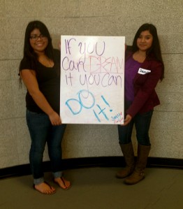 Paso Robles High School students Amy Romero and Sandra Garcia. Photo by Melissa Nunez.